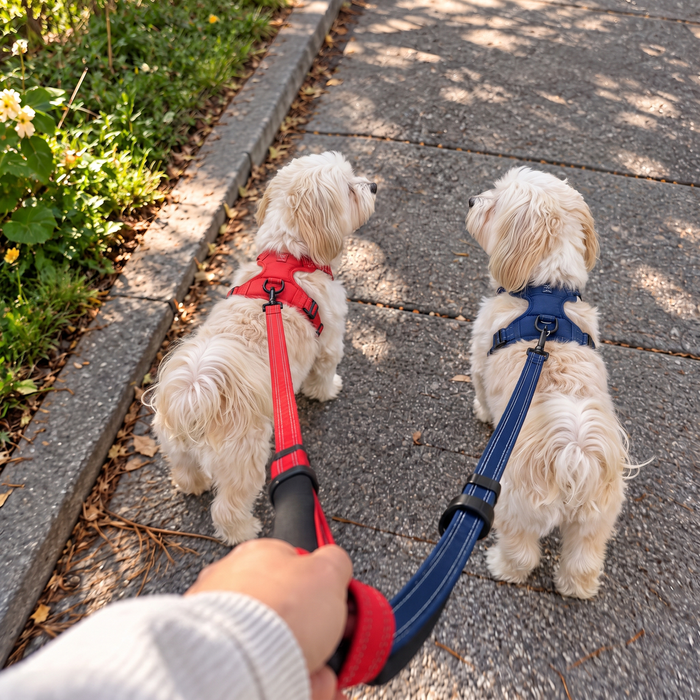 Havanese wearing the Navea harness in black