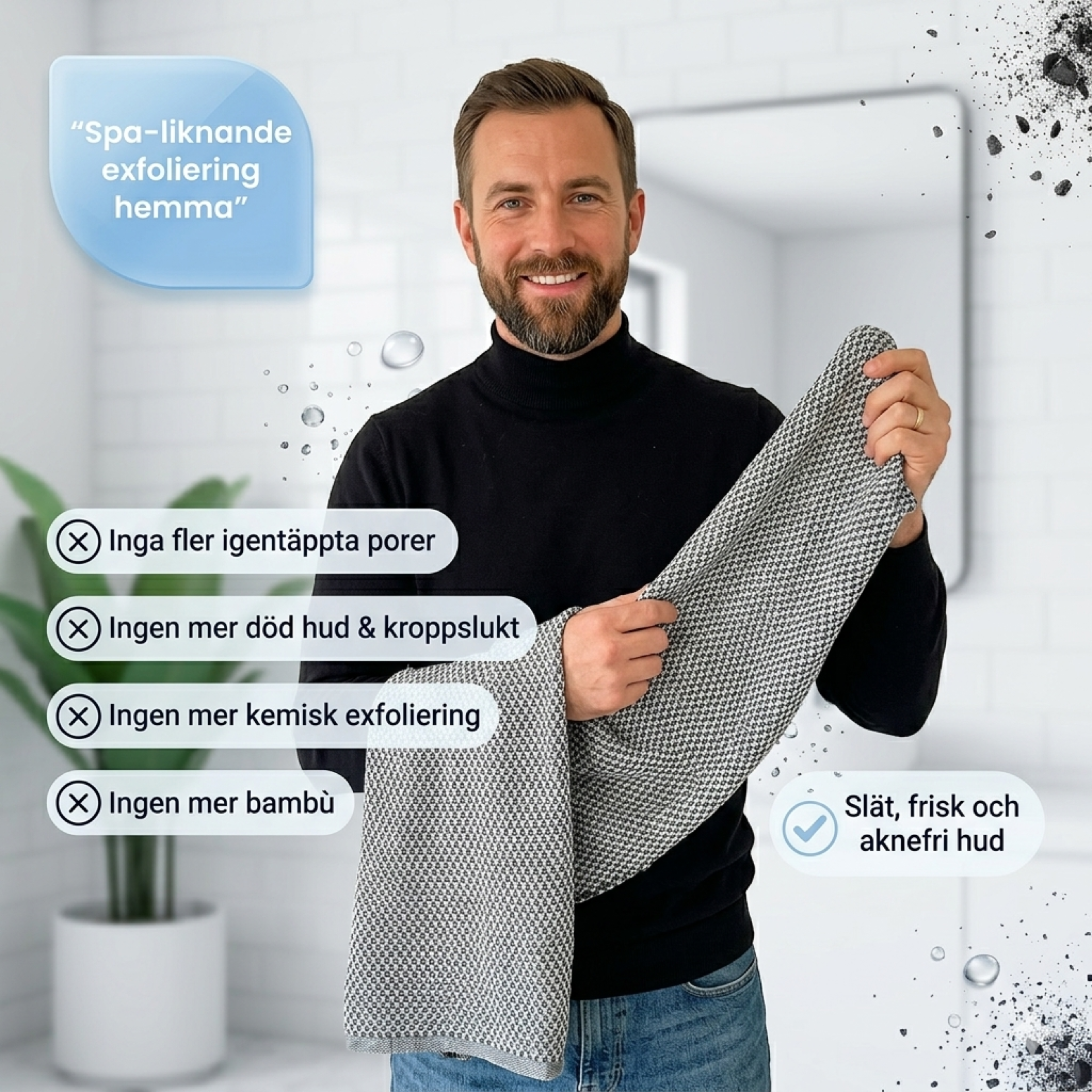 Exfolierande Antibakteriell Duschhandduk